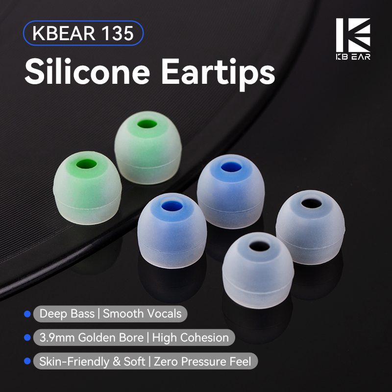 Silicone Ear Tip Replacement - KBEAR 135 Silicone Eartips 3.9mm Wide